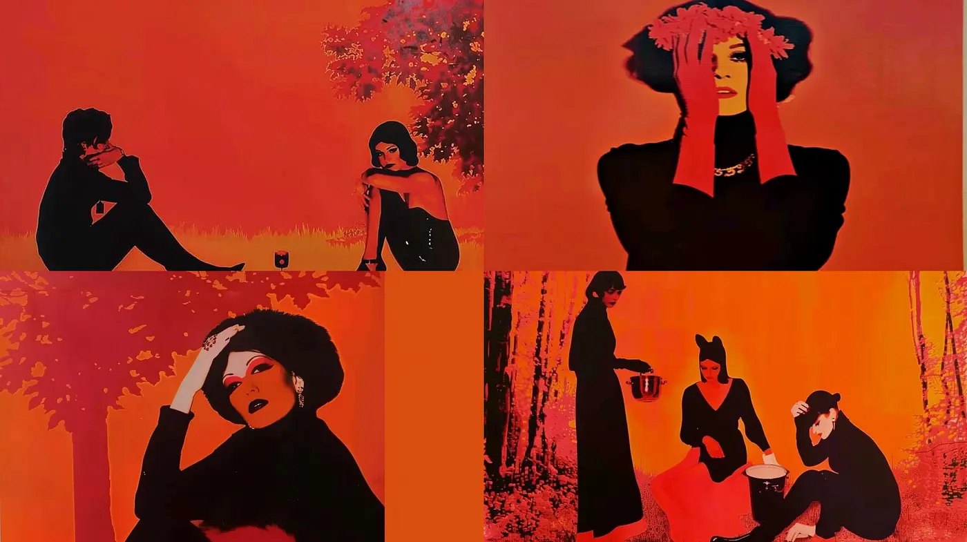 Ethereal Silhouettes: A Homage to Expressive Minimalism and Warmth - Midjourney sref style