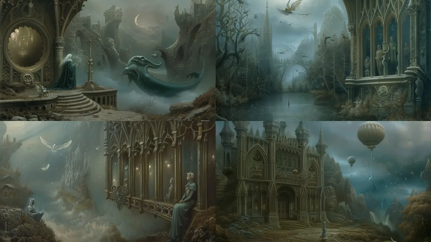 Ethereal Dreamscapes of Muted Enchantment - Midjourney sref style