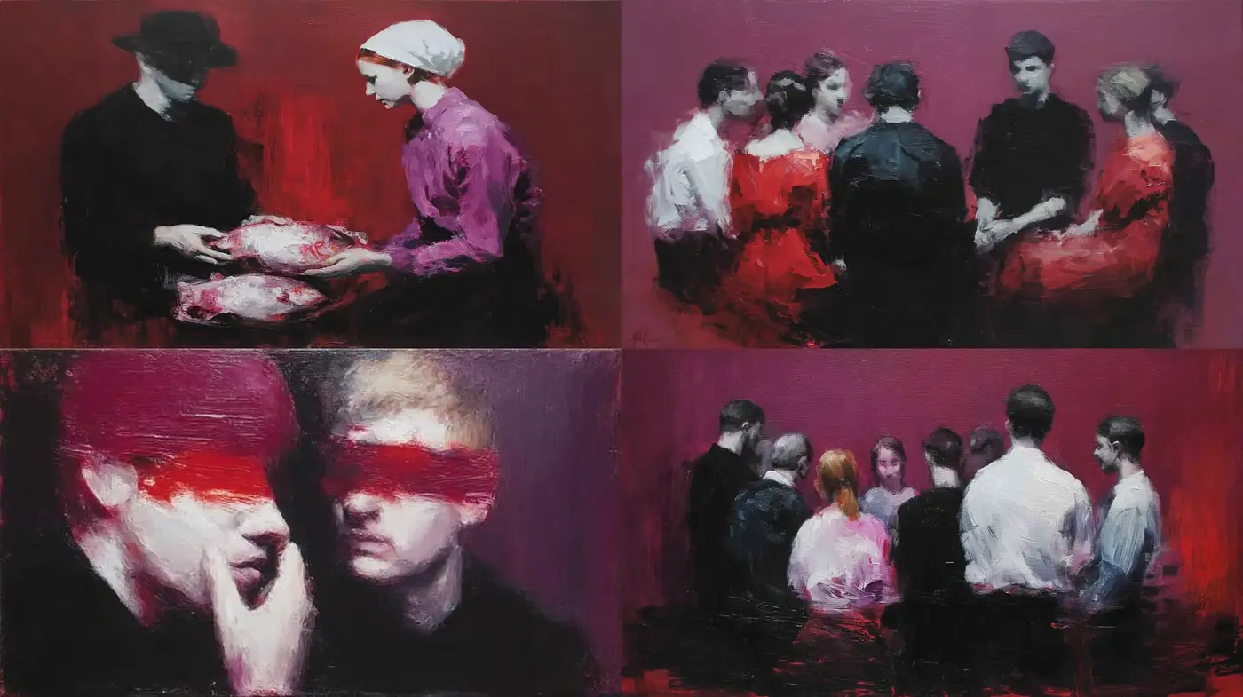 Contemporary Expressionism with a Dark, Emotional Undertone - Midjourney sref style