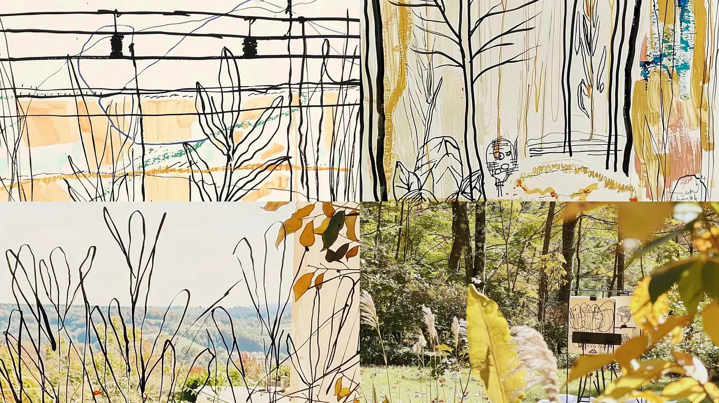 Nature's Abstract Harmony: An Exploration of Linear Forms and Earthy Tones - Midjourney sref style