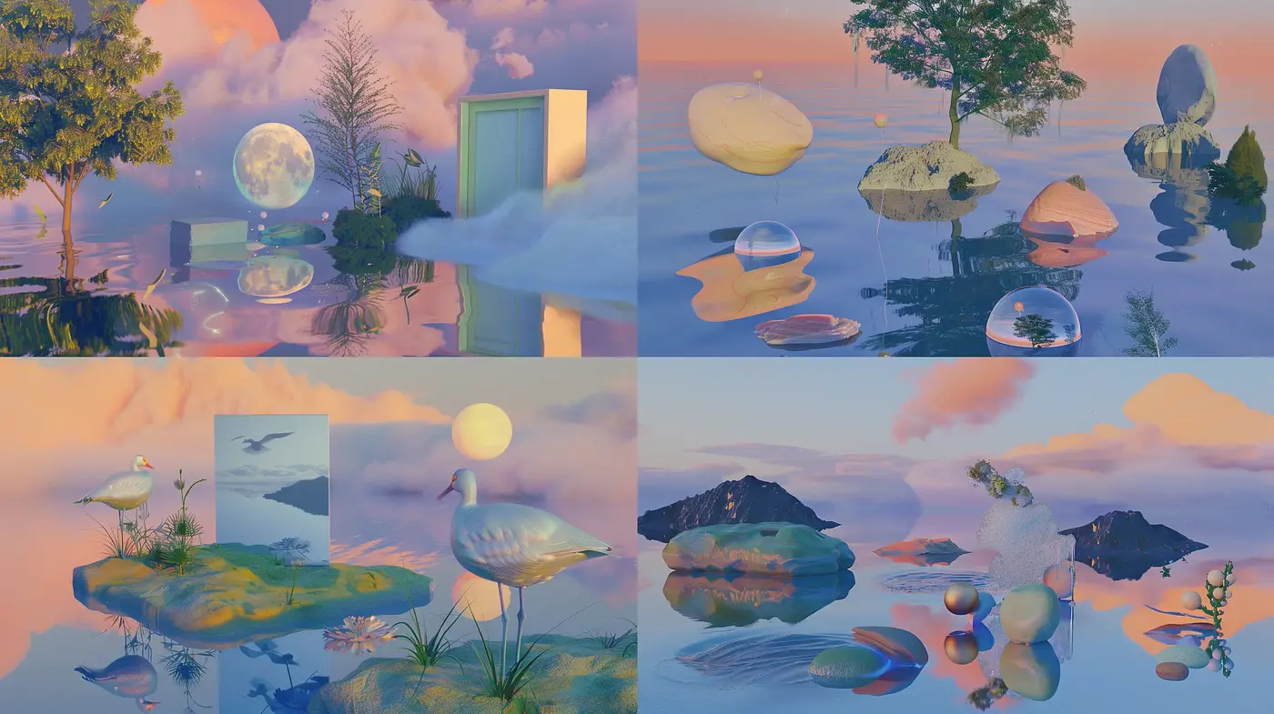 Surreal Dreamscapes with Ethereal Twilight Hues - Midjourney sref style