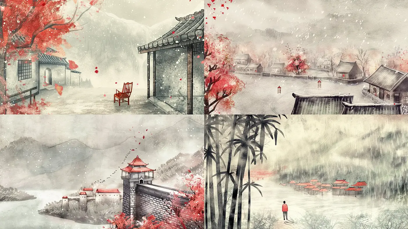Whisper of Seasons: A Nostalgic East Asian Watercolor Story - Midjourney sref style