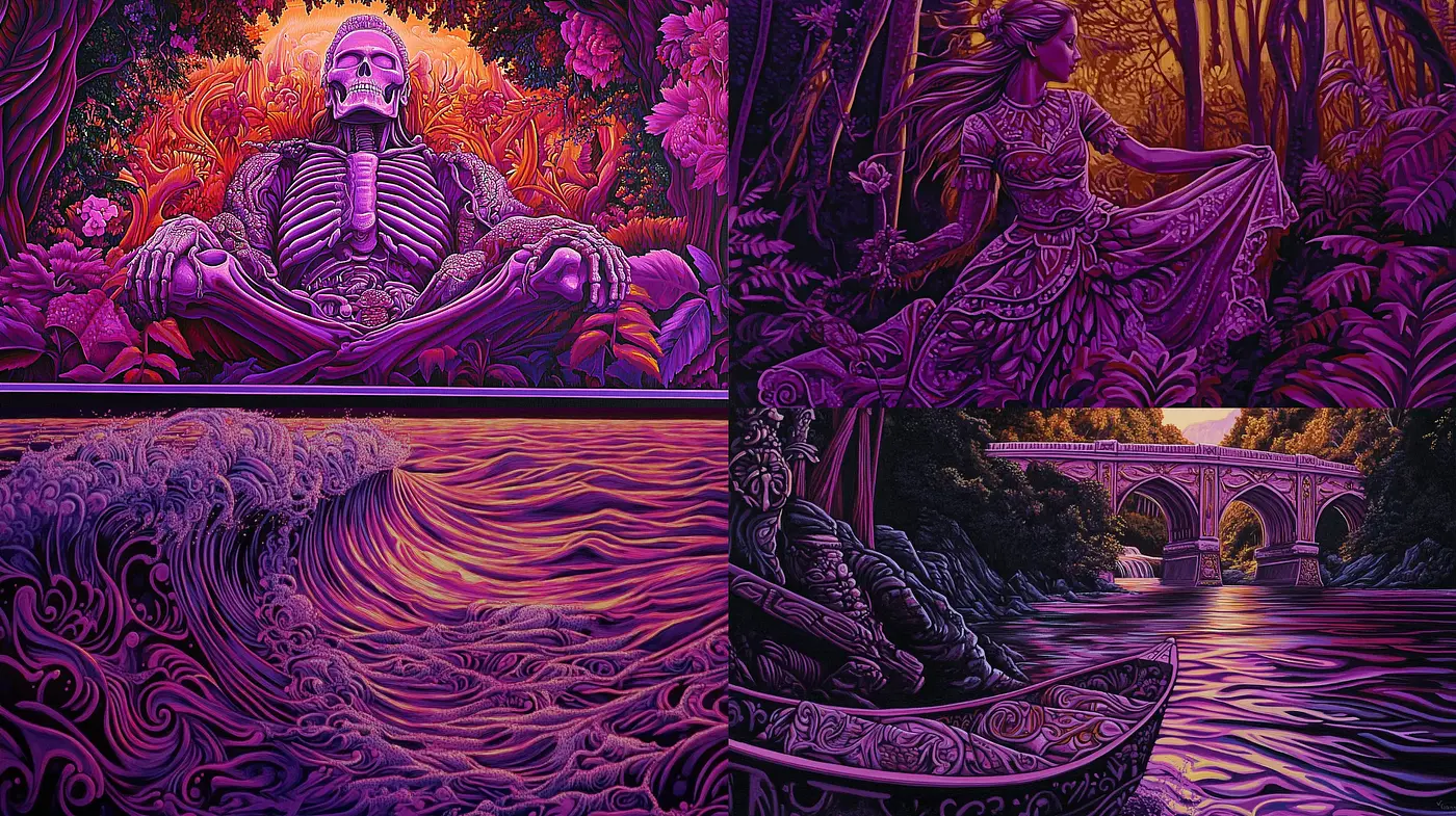 Enigmatic Twilight: A Surreal Fusion of Gothic and Organic Elements - Midjourney sref style