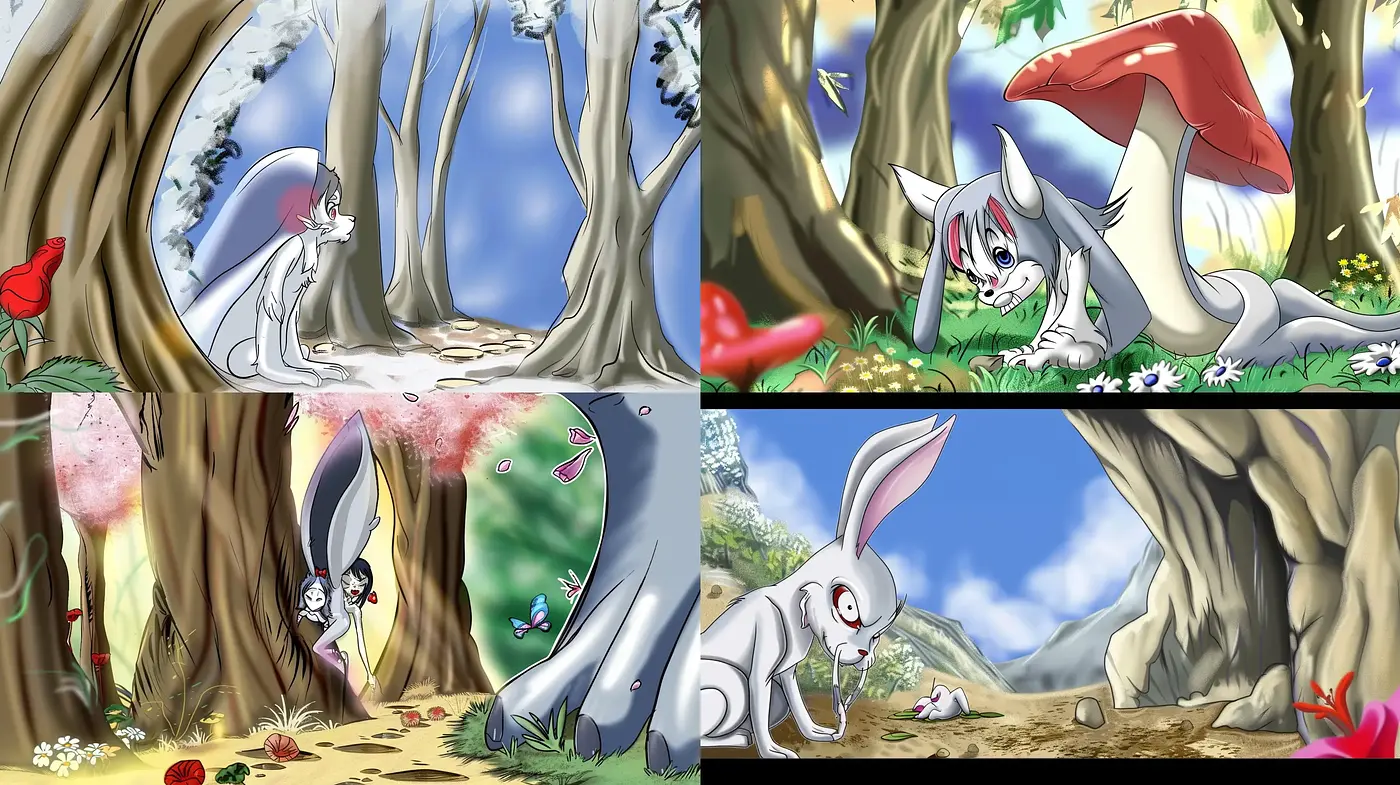 Enchanted Forest Whimsy: An Animated Tale of Color and Light - Midjourney sref style