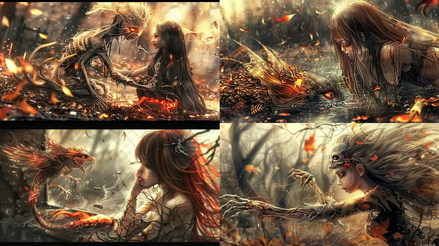 Ethereal Autumn Dragon Encounters - Midjourney sref style