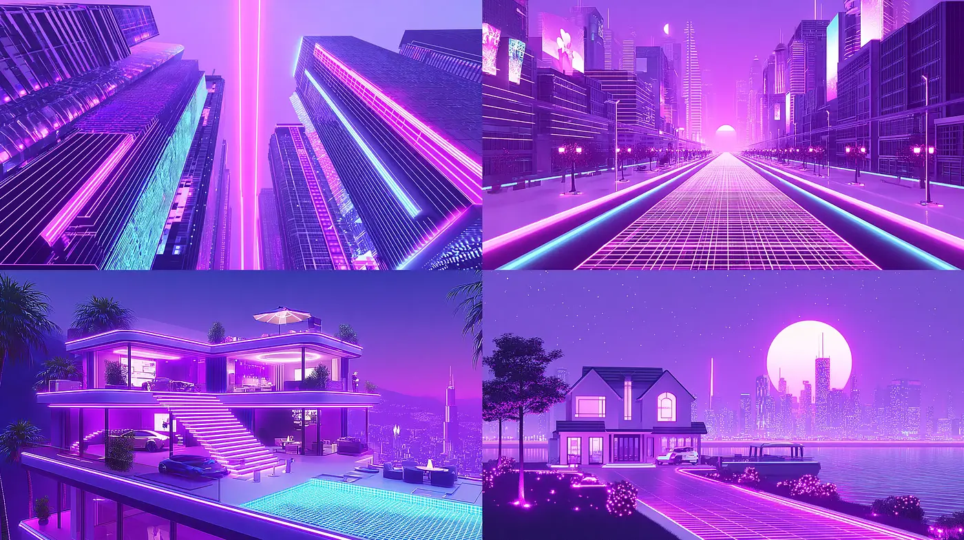 Futuristic Neon Aesthetic with a Cyberpunk Influence - Midjourney sref style