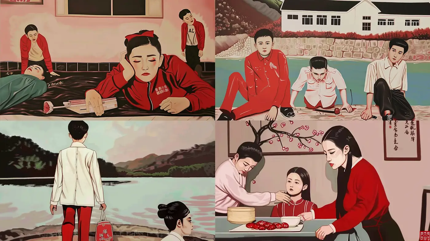 Harmonious Blend of Retro and East Asian Illustrative Aesthetics - Midjourney sref style