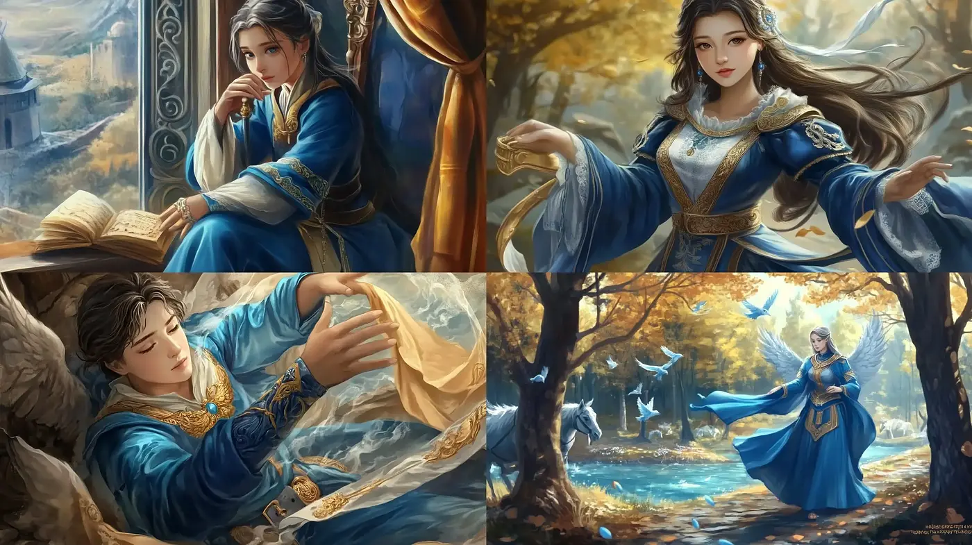 Ethereal Autumnal Elegance: A Fusion of Renaissance Grace and Mythical Ambiance - Midjourney sref style
