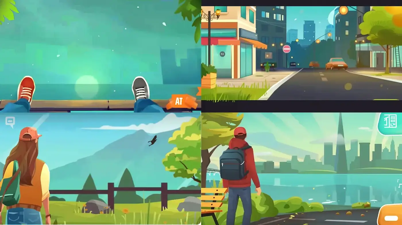Consistent Visual Aesthetic in Stylized Urban Landscapes with Nature Elements - Midjourney sref style