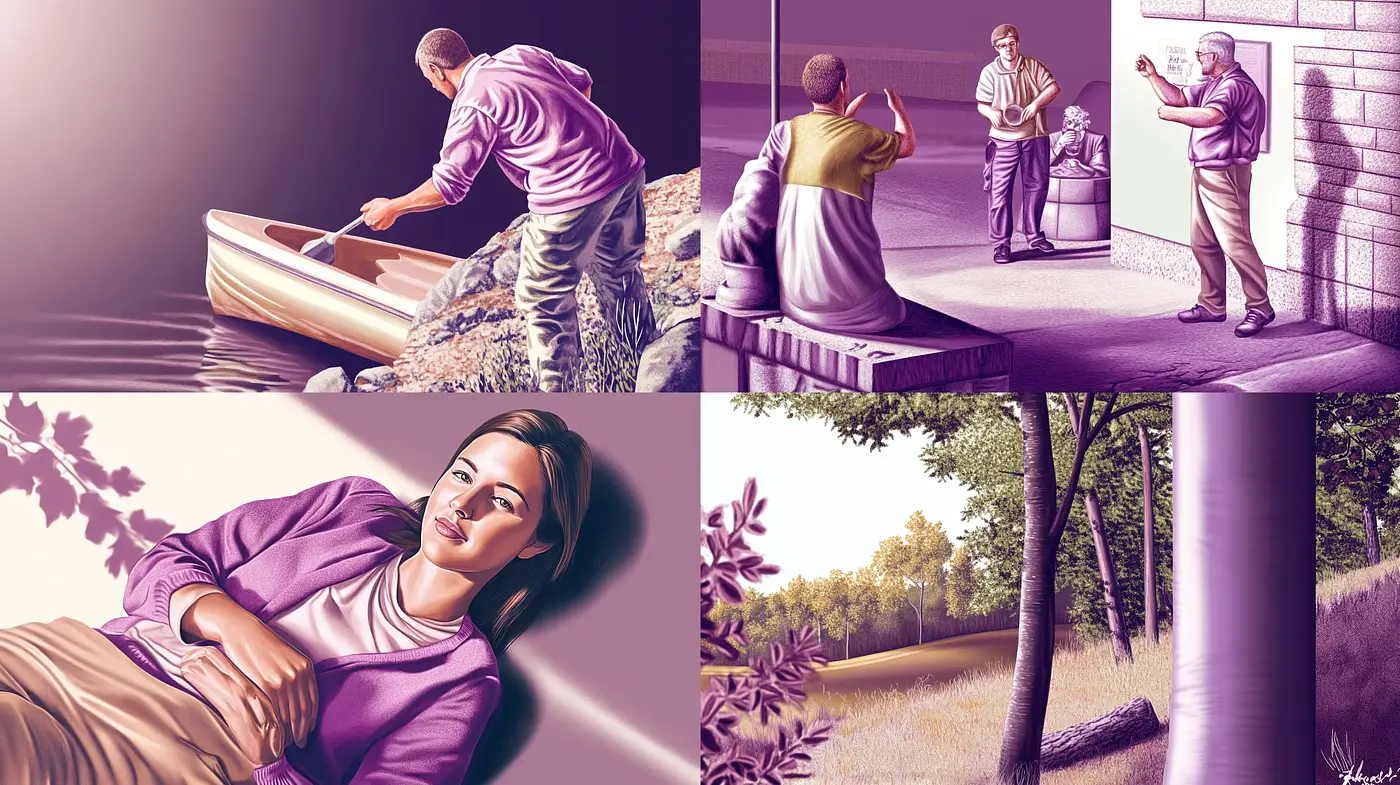 Lavender Twilight: A Harmonious Blend of Nostalgic Illustration and Contemporary Tones - Midjourney sref style