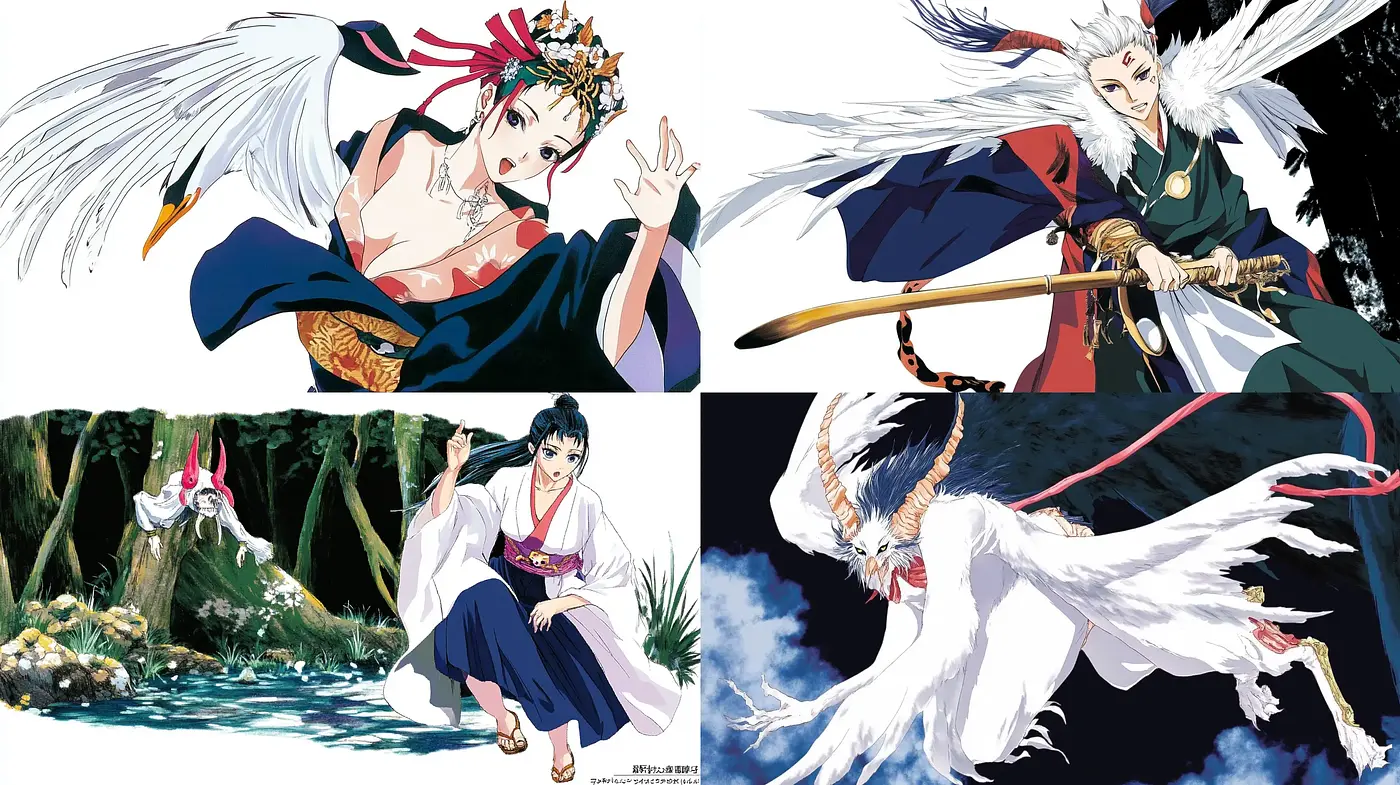Ethereal Elegance in Dynamic Anime Stylization - Midjourney sref style
