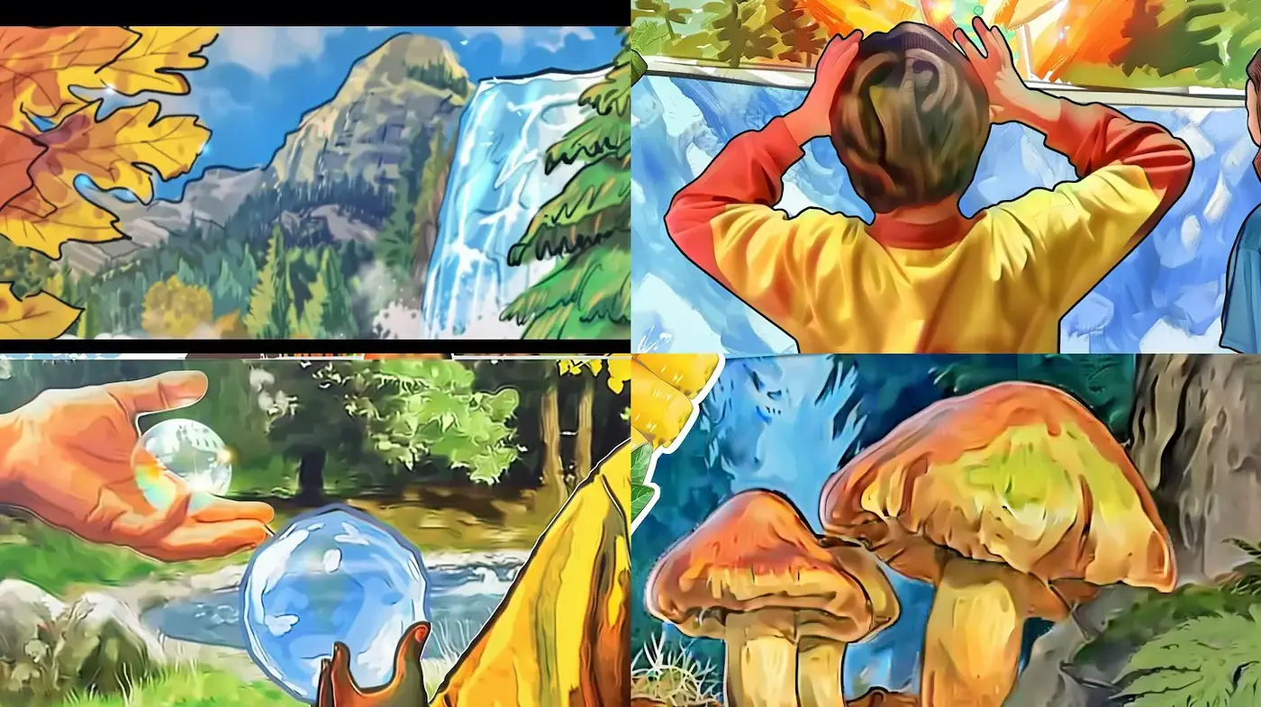 Dynamic and Lively Nature-Inspired Illustrations with a Touch of Whimsy - Midjourney sref style
