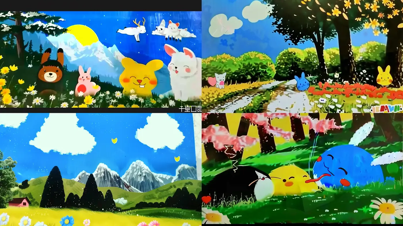 Whimsical Pastoral Euphoria: A Homage to Vibrant Anime Landscapes - Midjourney sref style