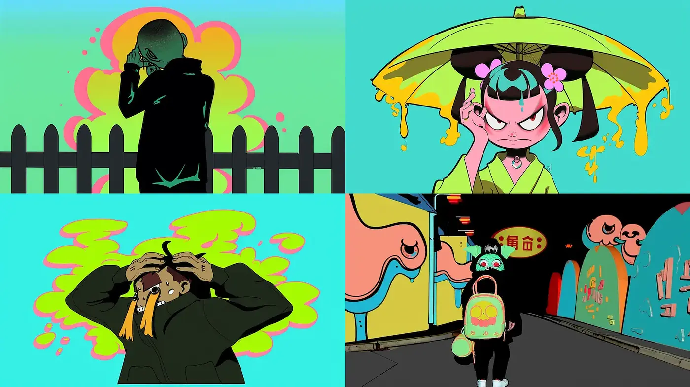 Vibrant and Dynamic Cartoon Aesthetic with a Unique Retro Flavor - Midjourney sref style