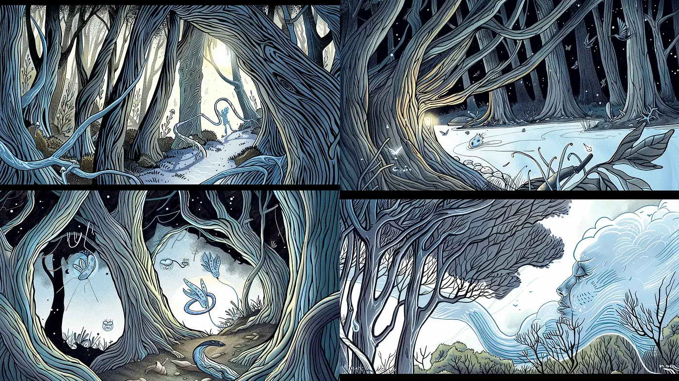 Enchanted Twilight Woods: An Exploration of Stylized Natural Mysticism - Midjourney sref style