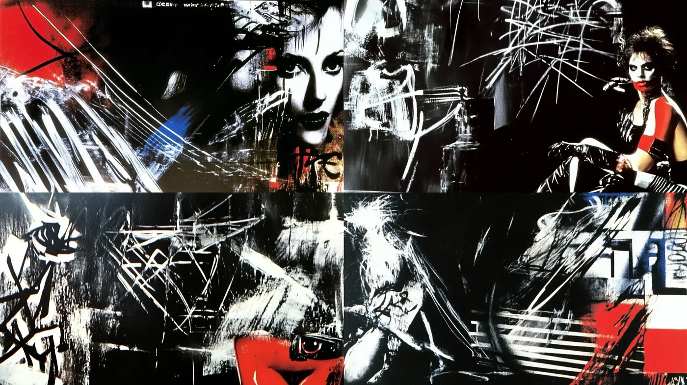 Abstract Expressionist Fusion with Graffiti Art Overtones - Midjourney sref style