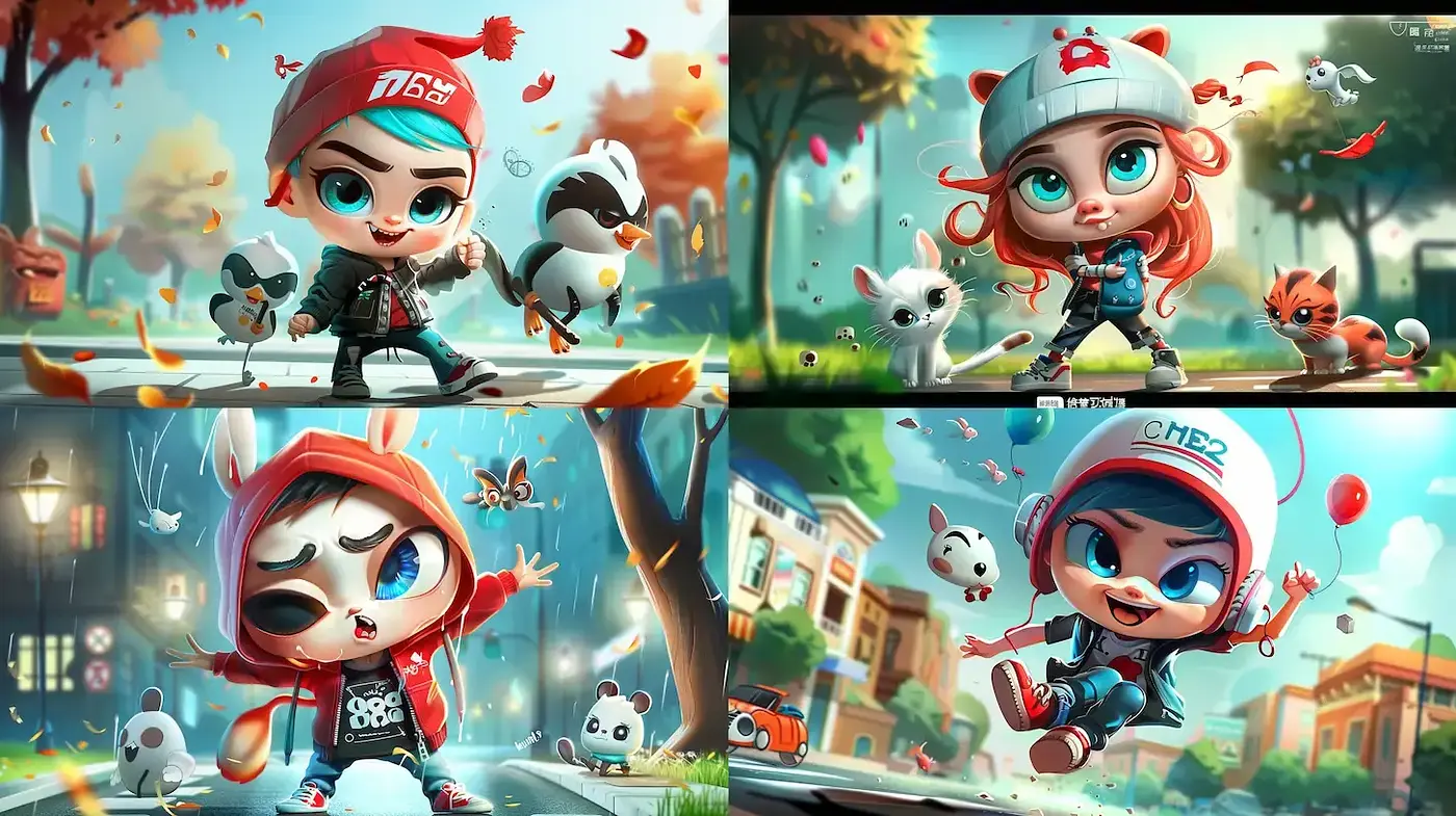Enchanting Animated Euphoria: A Vivid and Playful Chibi Fantasy - Midjourney sref style