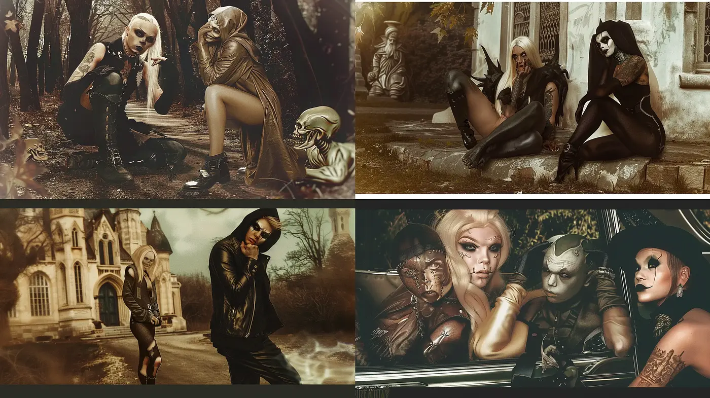 Ethereal Gothic Elegance with a Surrealistic Touch - Midjourney sref style