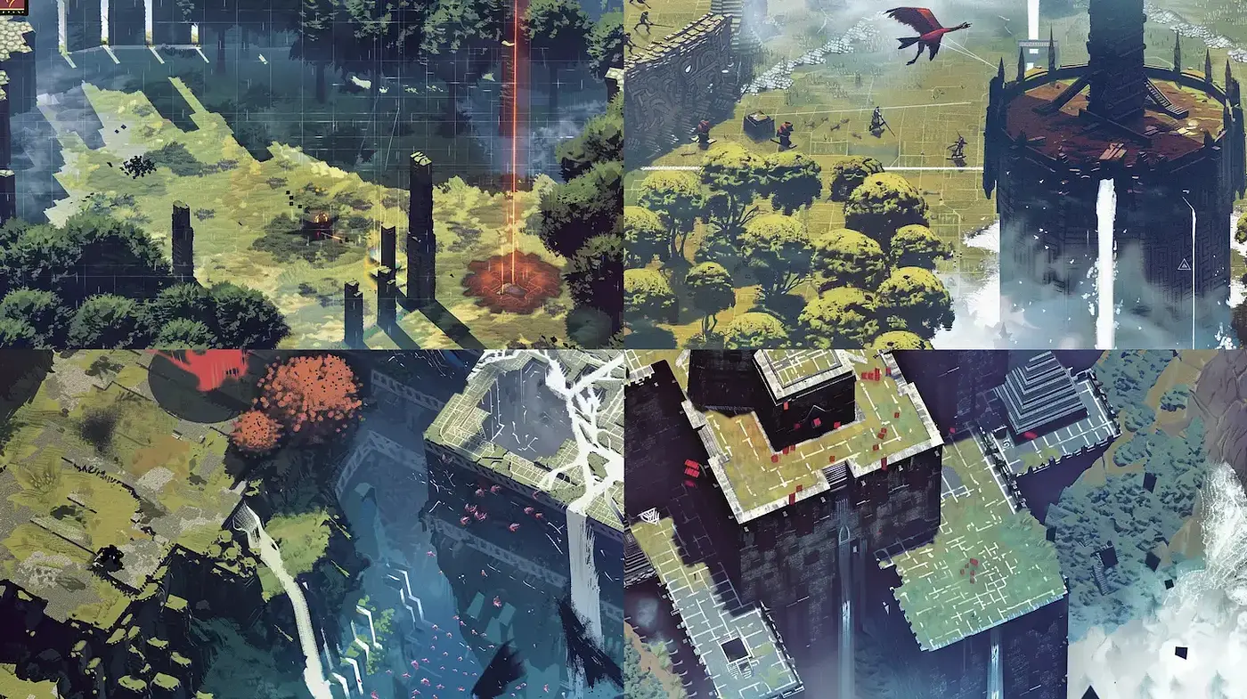 Epic Landscapes with a Blend of Nature and Ruins - Midjourney sref style