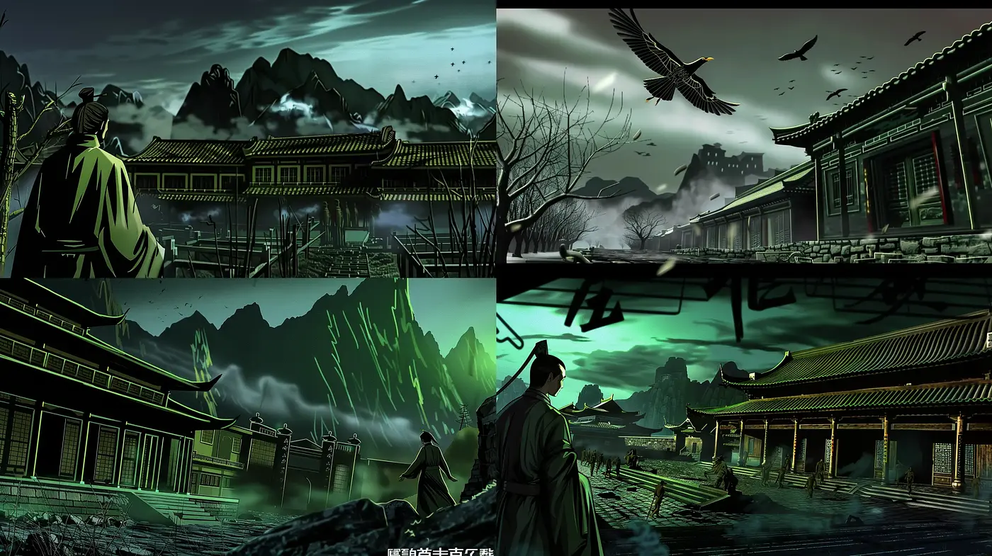 Ethereal Nocturnal Vistas with a Traditional East Asian Essence - Midjourney sref style