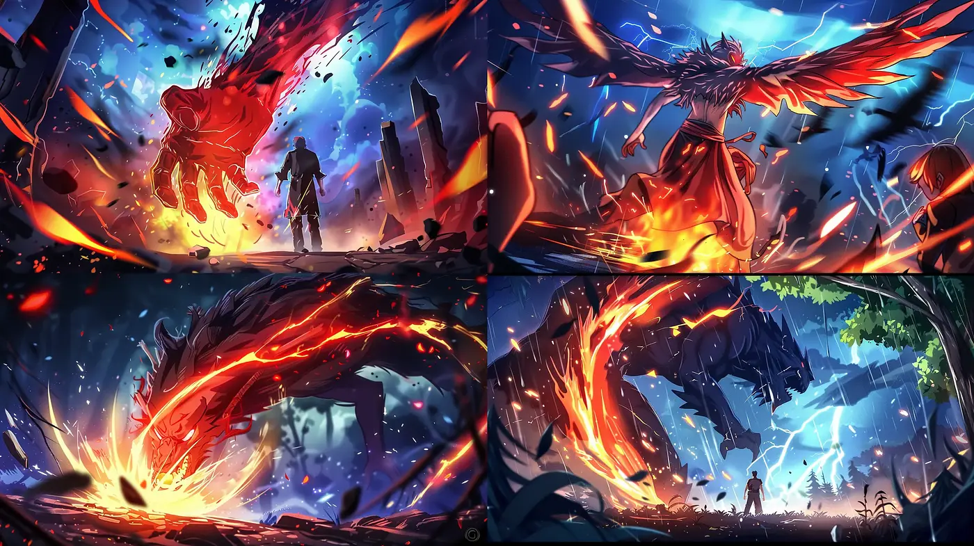 Epic Narrative of Fantastical Battles and Mythical Creatures - Midjourney sref style