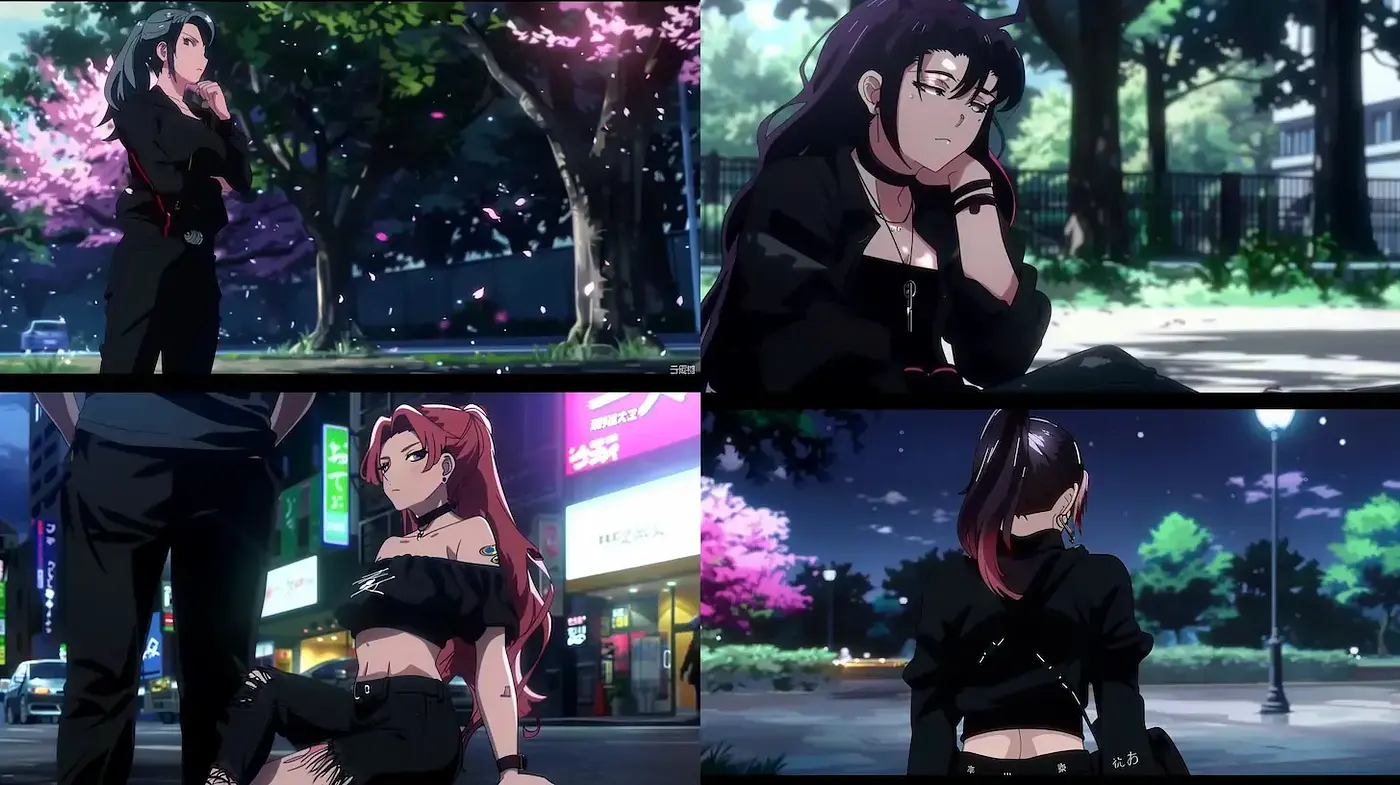 Consistent Stylish Aesthetic with Urban Influences in a Contemporary Anime Context - Midjourney sref style