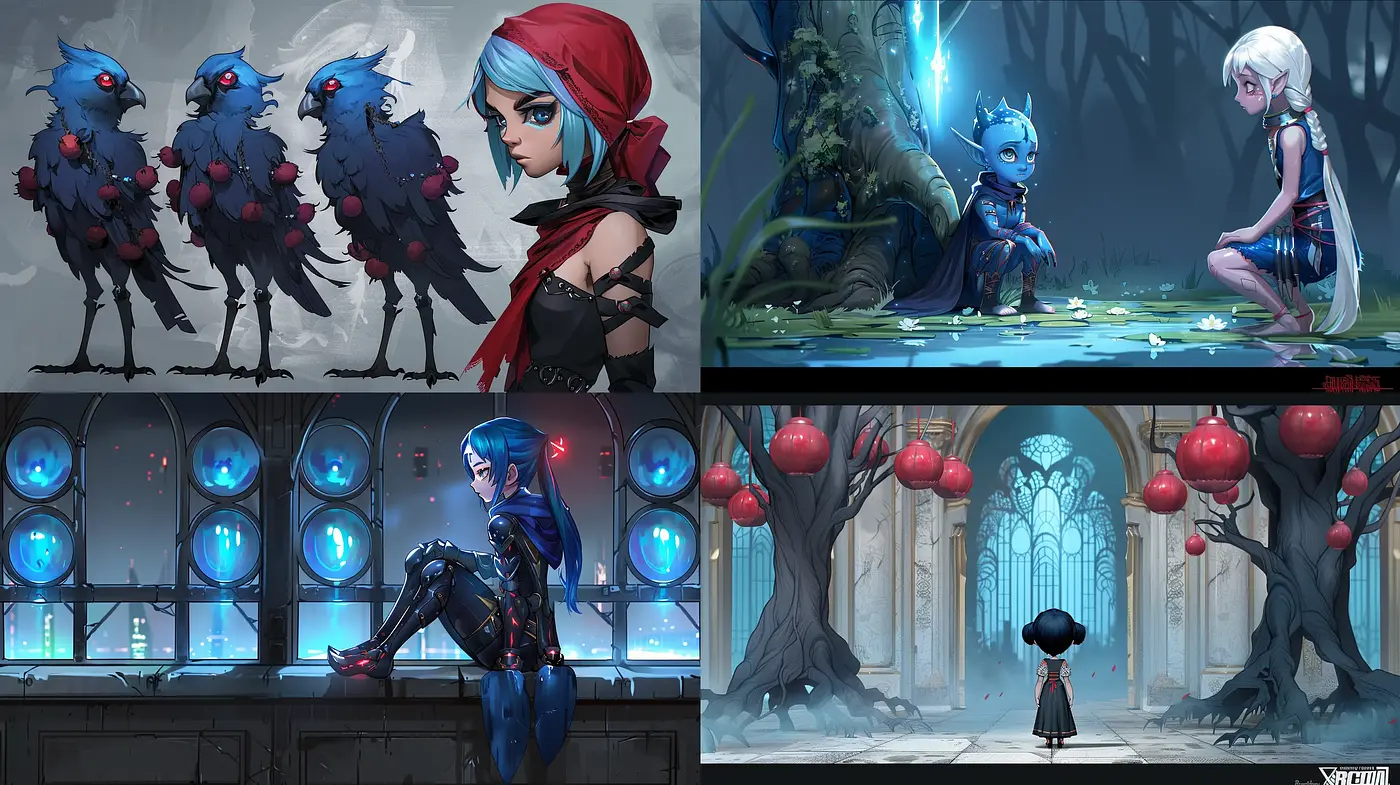 Futuristic Fantasy Art with Ethereal Blue Tones - Midjourney sref style