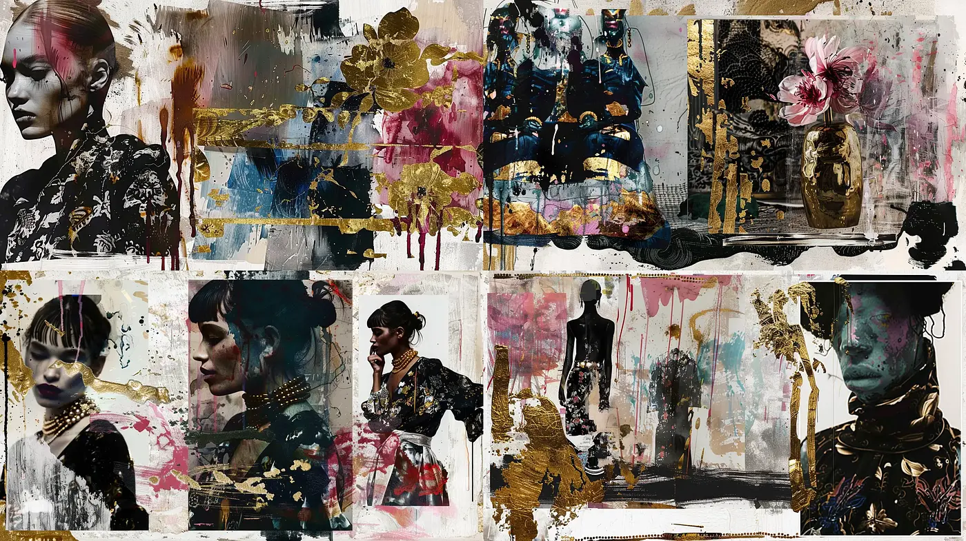 Abstract Expressionist Fusion with Textural Complexity - Midjourney sref style