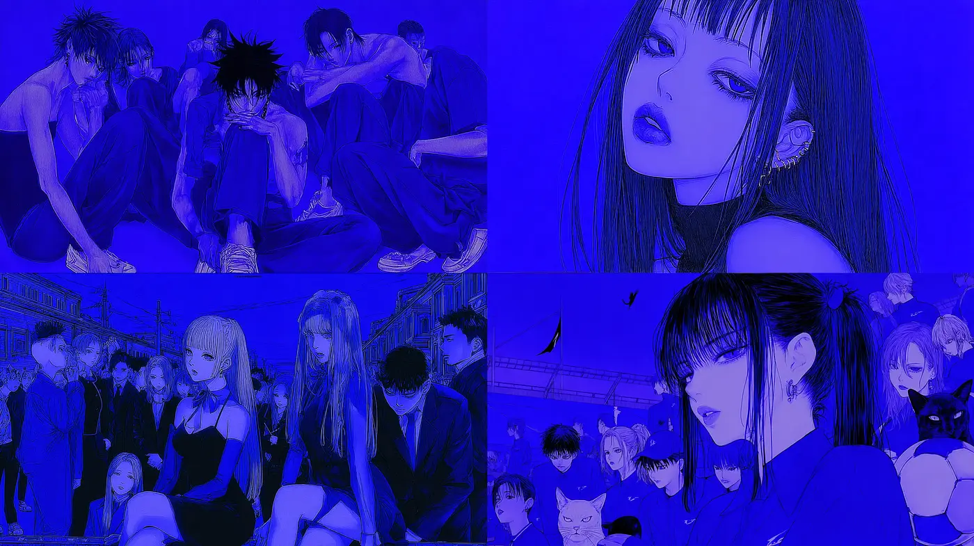 Dark, immersive digital art with emotional depth and character focus - Midjourney sref style