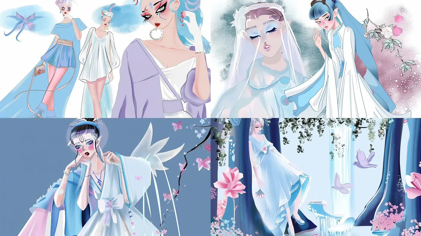 Ethereal Pastel Dreamscape with Anime Influences - Midjourney sref style