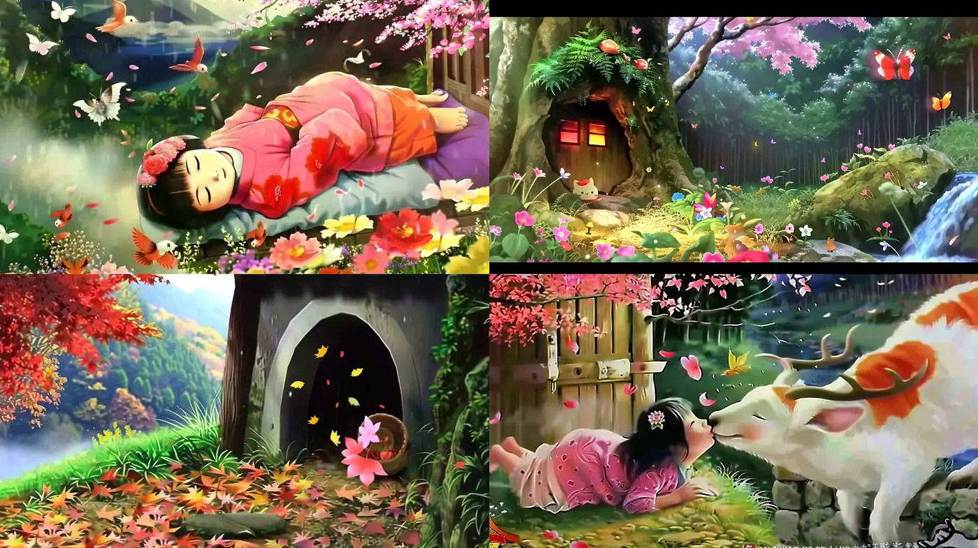 Enchanted Naturalism: A Blend of Anime-Inspired Serenity and Vivid Botanical Life - Midjourney sref style