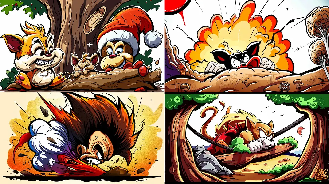 Dynamic and Energetic Cartoon Style with Playful Themes - Midjourney sref style