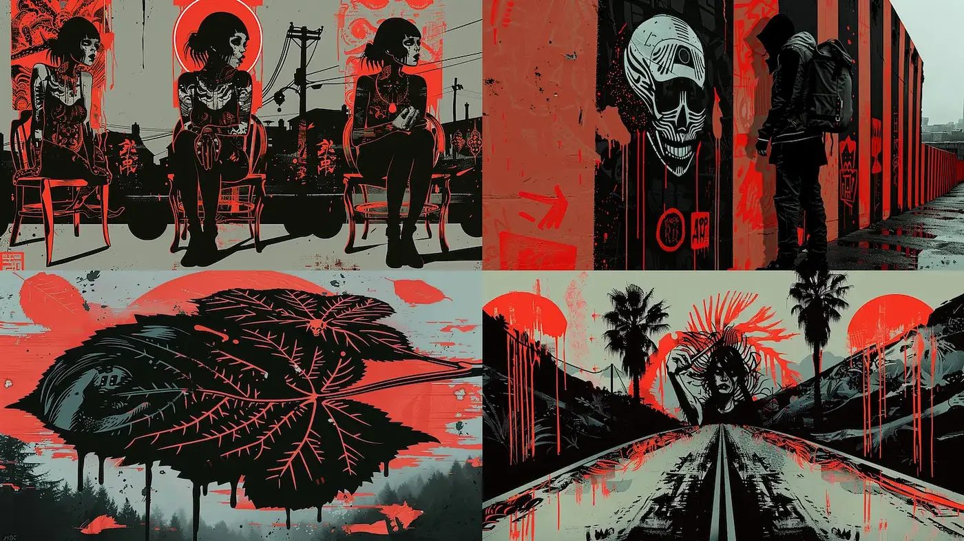Urban Gothic Visuals with a Distinctive Aesthetic - Midjourney sref style