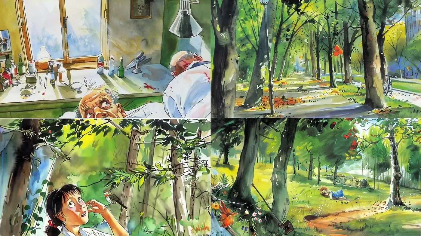 Lush and Vibrant Watercolor Dreamscape - Midjourney sref style