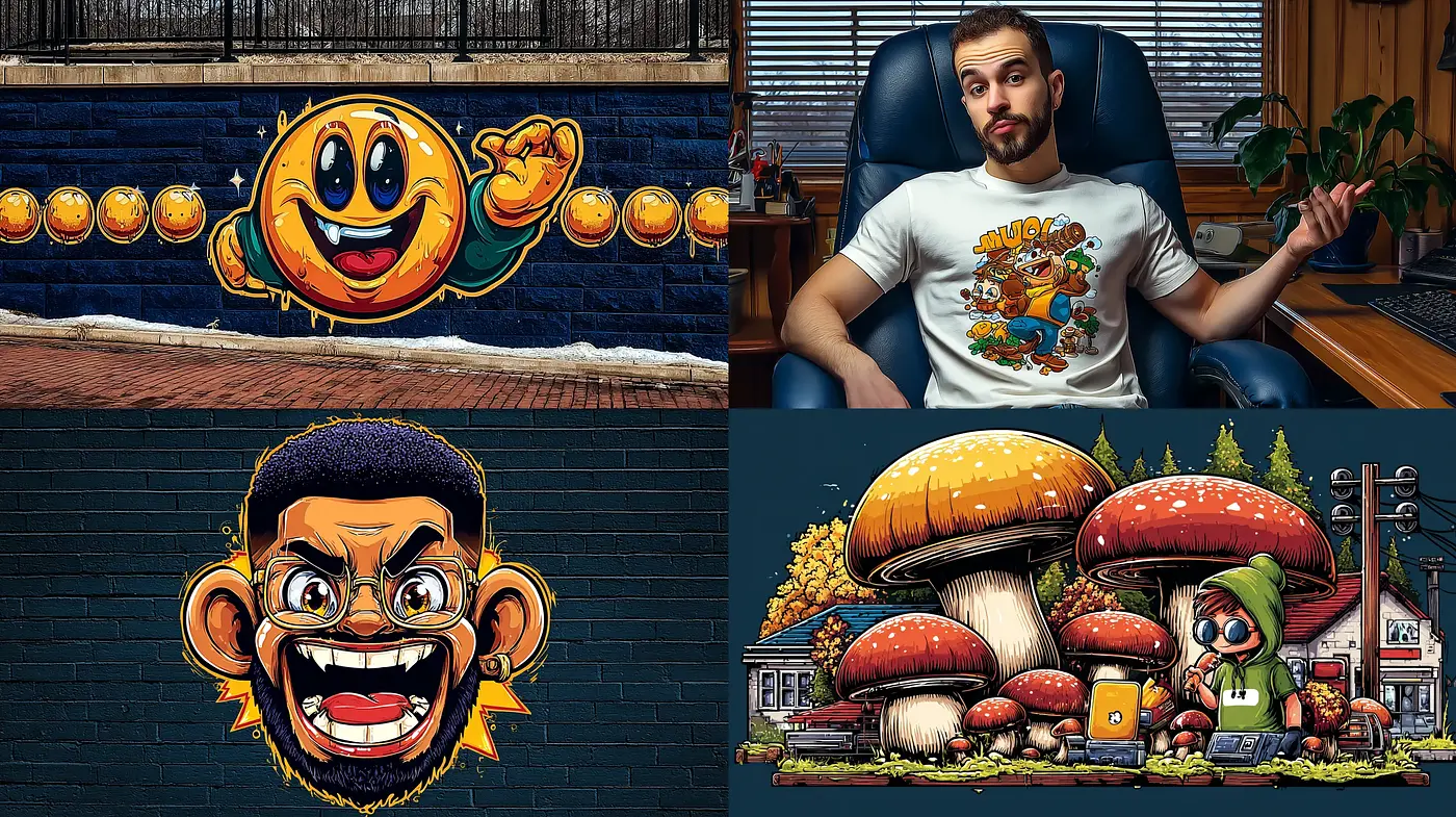 Vibrant and Playful Illustrative Art Style with Pop Culture Influences - Midjourney sref style