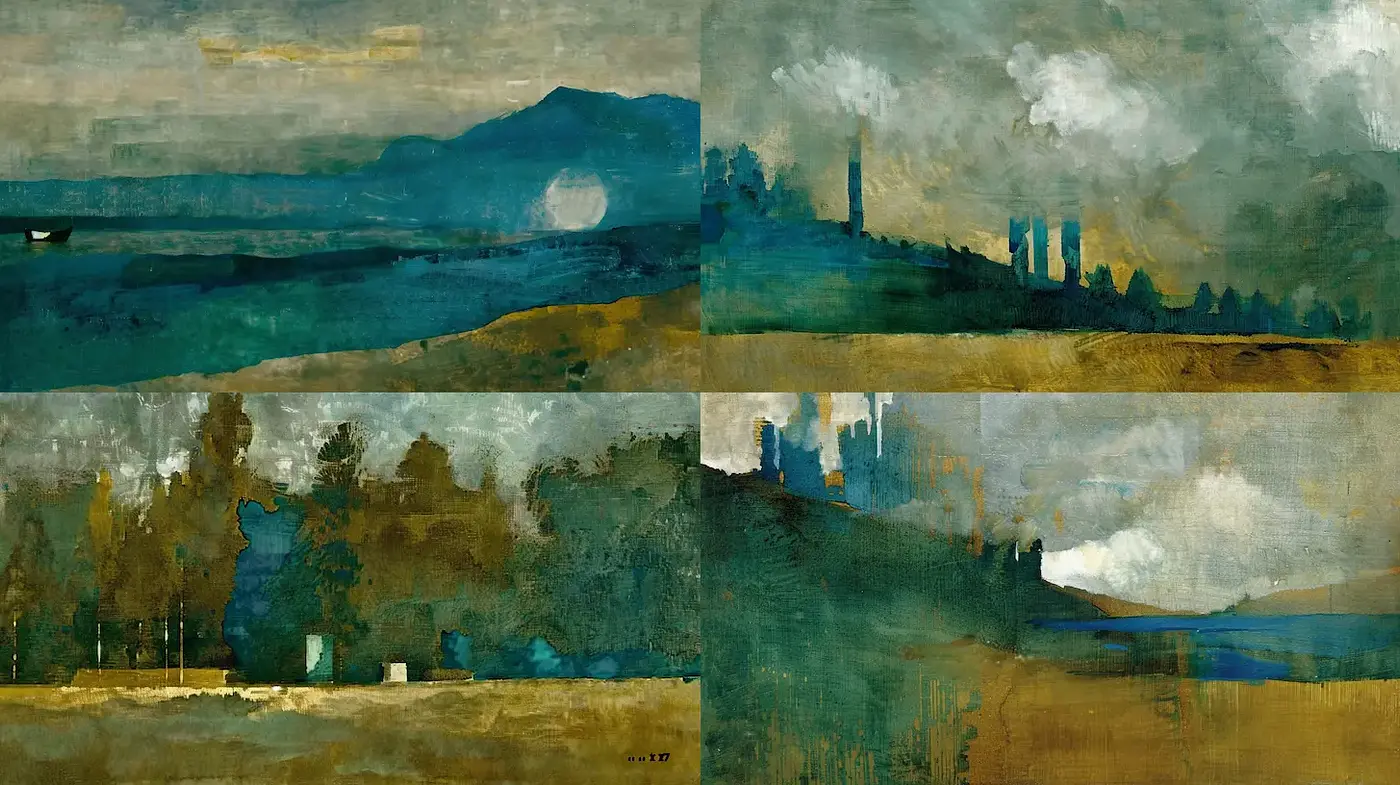 Abstract Landscape Series with Atmospheric Depth - Midjourney sref style