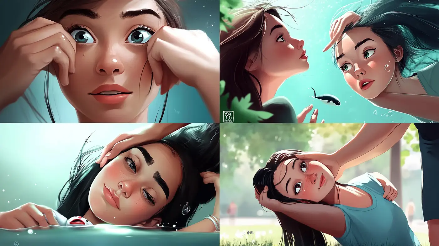 Lively and Emotive Digital Portrait Illustration - Midjourney sref style