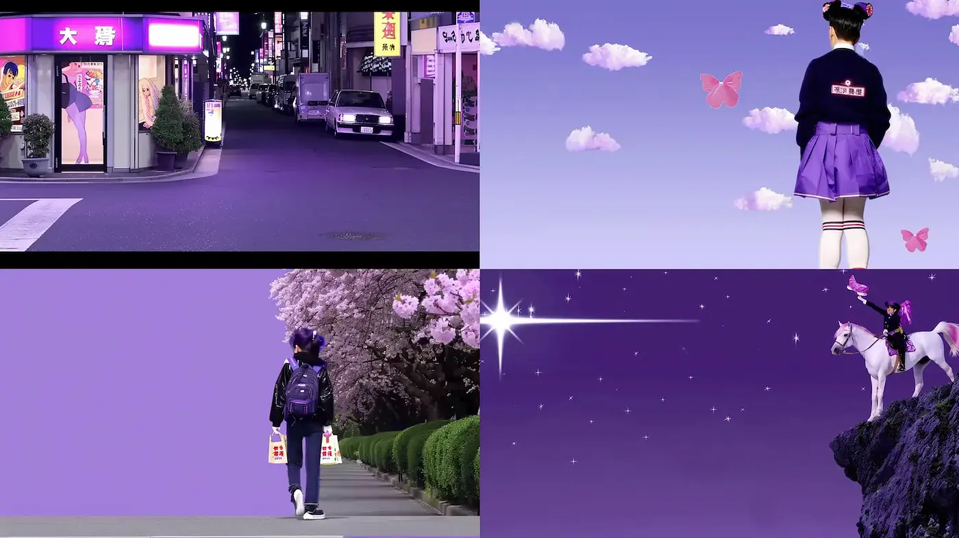 Contemporary surrealism with vibrant urban elements and dreamlike qualities - Midjourney sref style