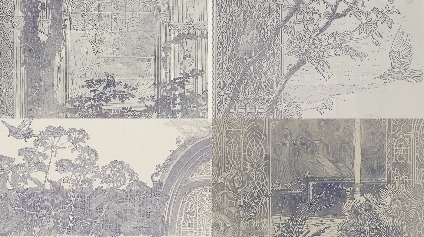 Intricate Nature Scenes with Vintage Aesthetic Influences - Midjourney sref style