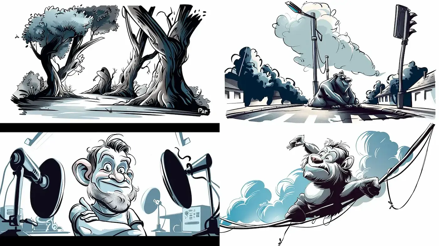 Playful and Whimsical Illustrations with a Consistent Comic-inspired Aesthetic - Midjourney sref style