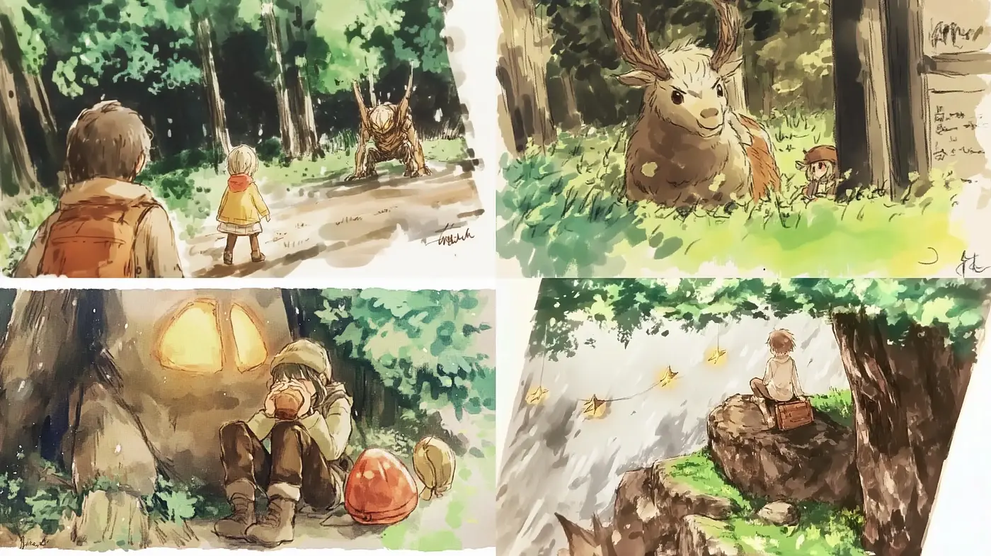 Enchanted Forest Whimsy: A Watercolor Tale - Midjourney sref style