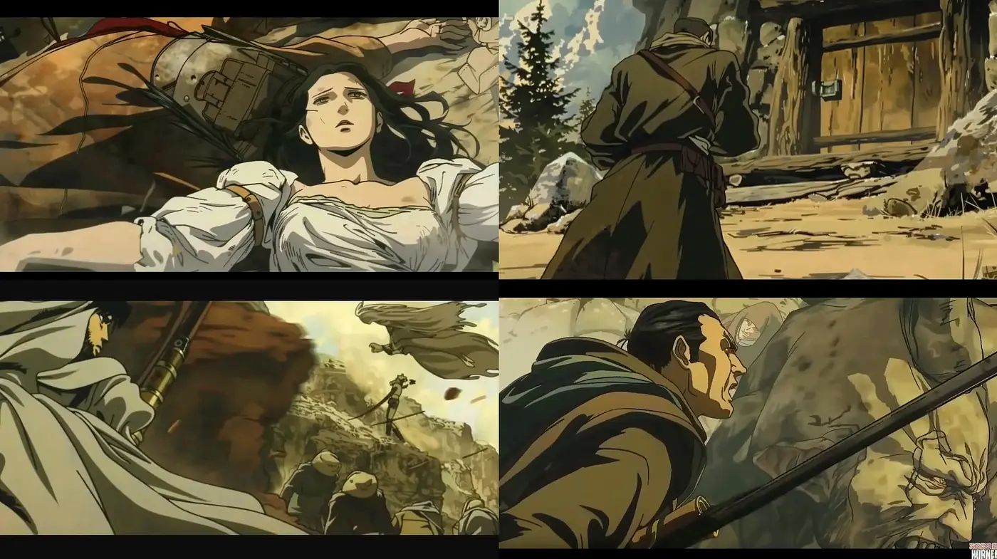 Epic Saga Stills: A Vintage Brushstroke Animation Style - Midjourney sref style