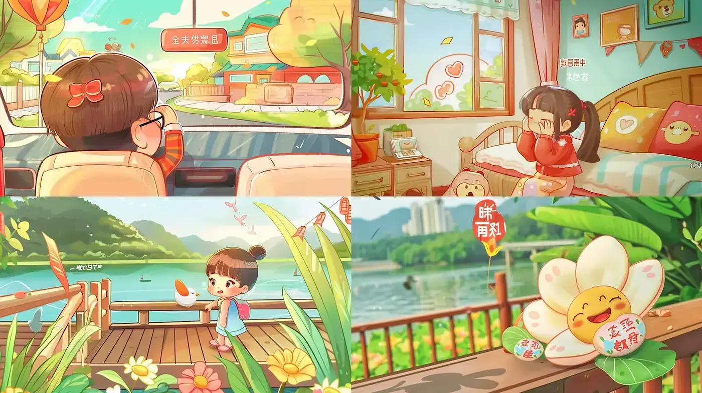 Charming and Whimsical Illustrations with a Playful Aesthetic - Midjourney sref style