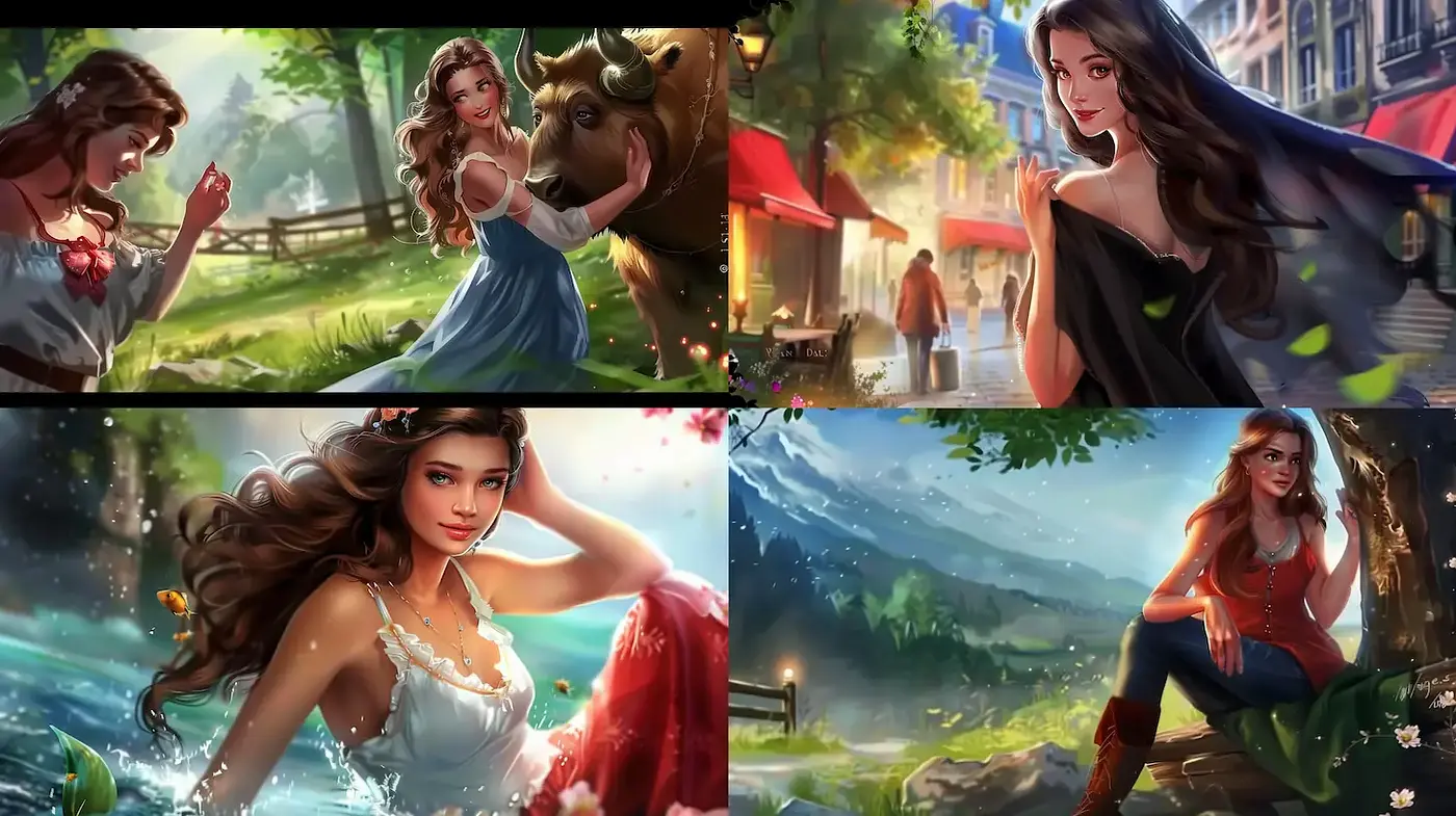 Enchanting Harmonies of Nature and Emotion in Illustrated Fantasy Art - Midjourney sref style