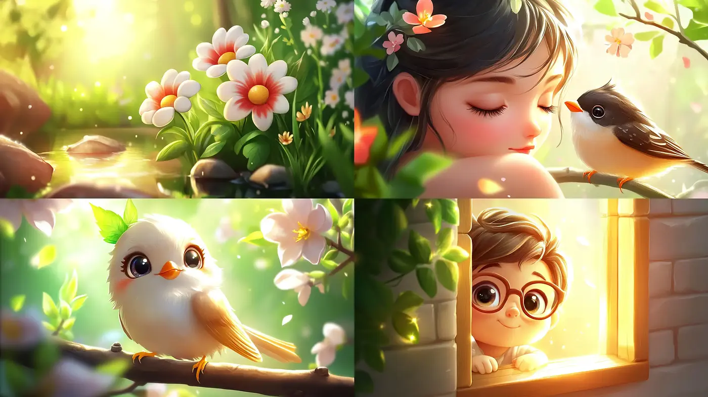 Sunlit Whimsy: A Harmonious Fusion of Luminous Hues and Enchanting Imagery - Midjourney sref style