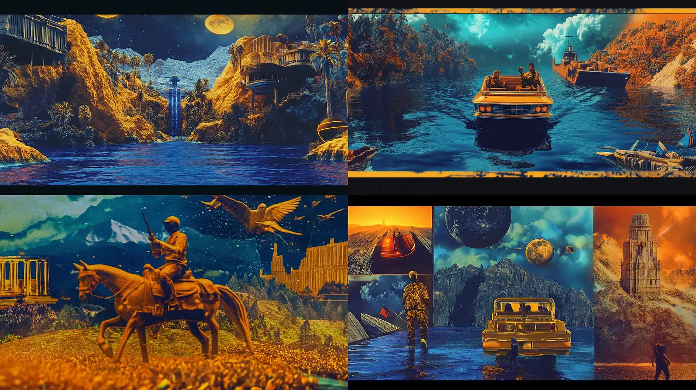 Retrofuturistic Dreamscape Series - Midjourney sref style
