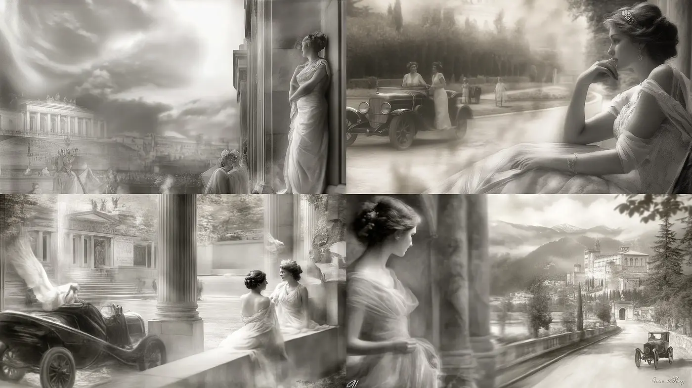 Elegantly Wistful Sepia-Toned Visions of Yesteryear - Midjourney sref style