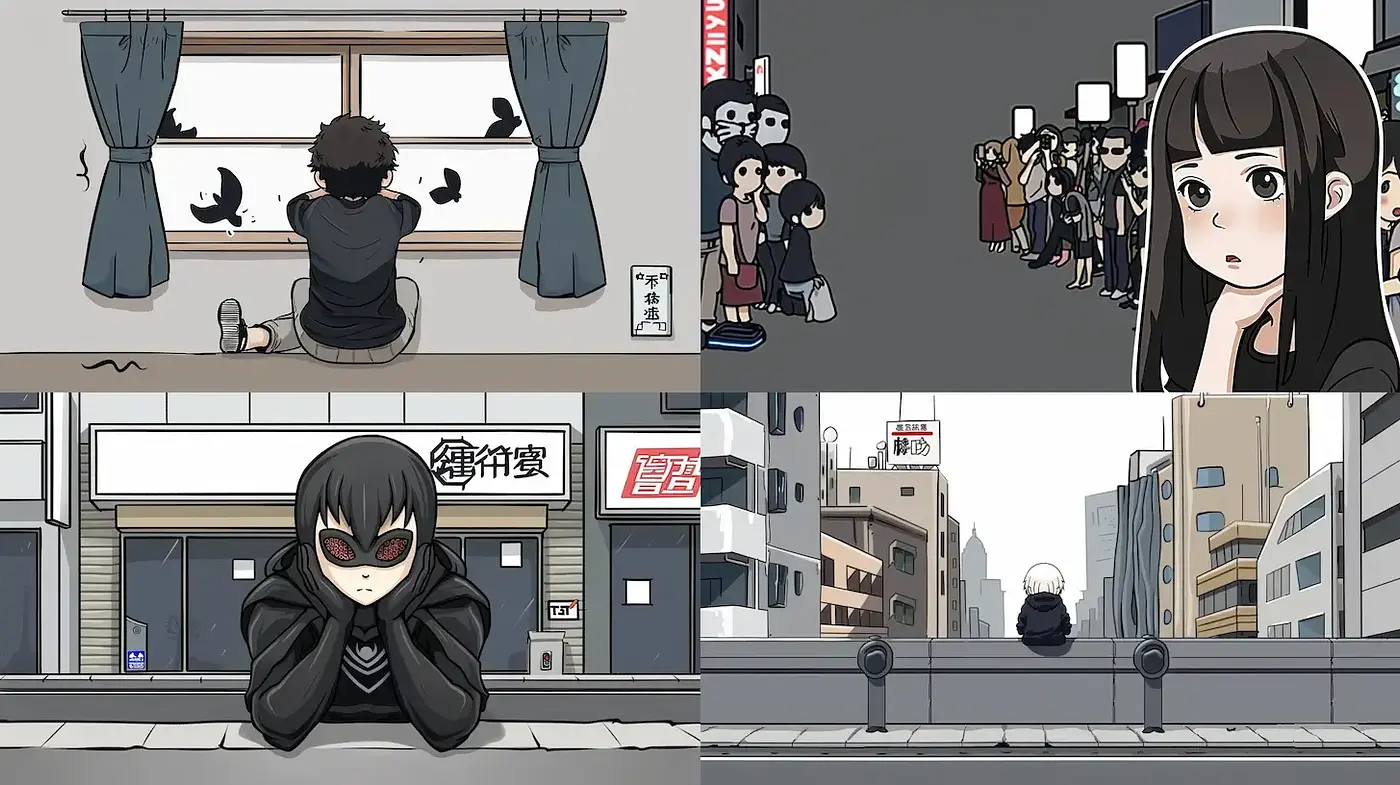 Stylized Urban Narrative with a Melancholic Edge - Midjourney sref style