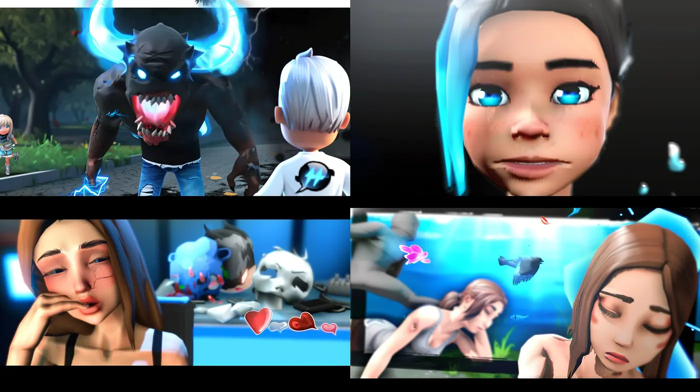 Harmonized Hues of Digital Surrealism and Stylized Animation - Midjourney sref style