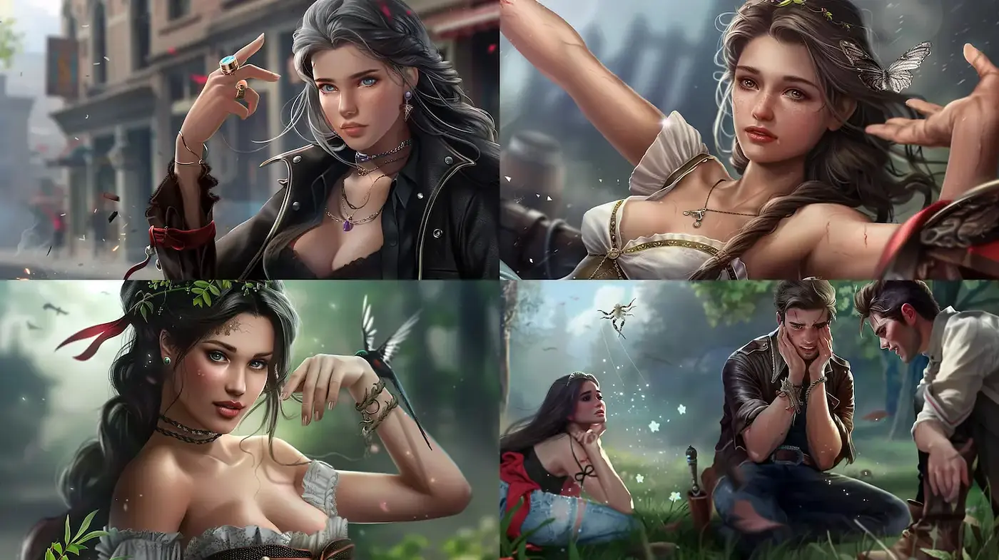 Romantic and Enigmatic Portraits with a Touch of Realism and Fantasy - Midjourney sref style